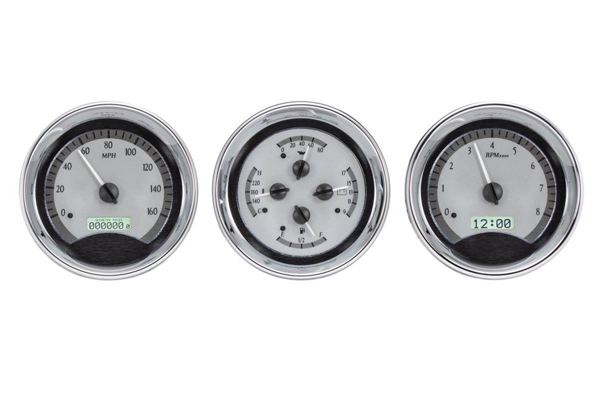 Dakota Digital VHX Series Universal Round Analog Gauge Kits VHX-1020-S-W