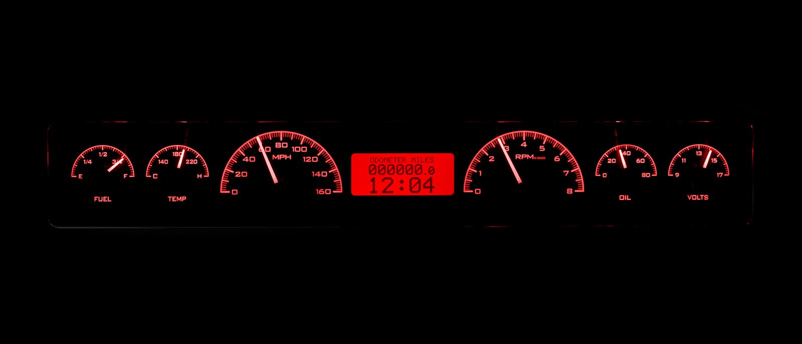 Dakota Digital VHX Series Universal Rectangle Analog Gauge Kits VHX-1023-K-R