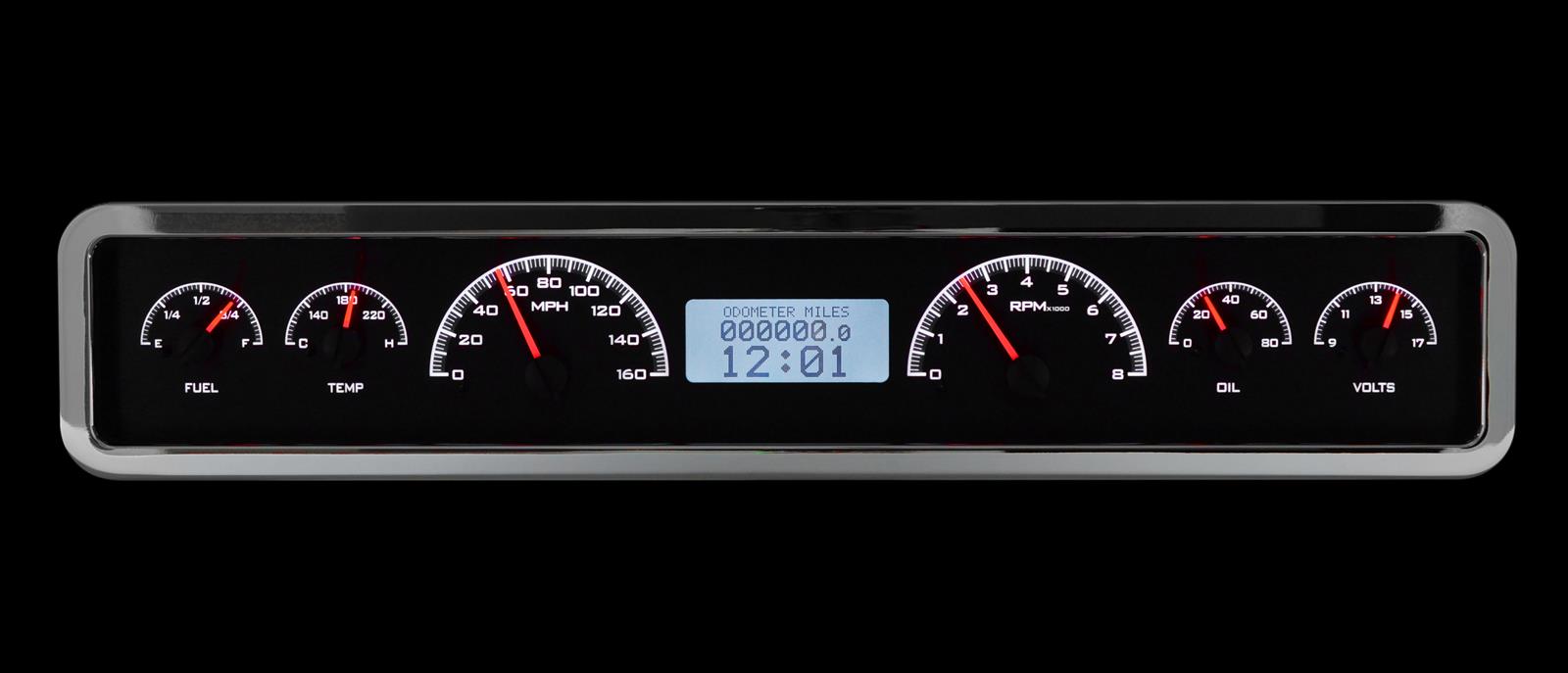 Dakota Digital VHX Series Universal Rectangle Analog Gauge Kits VHX-1023-K-W