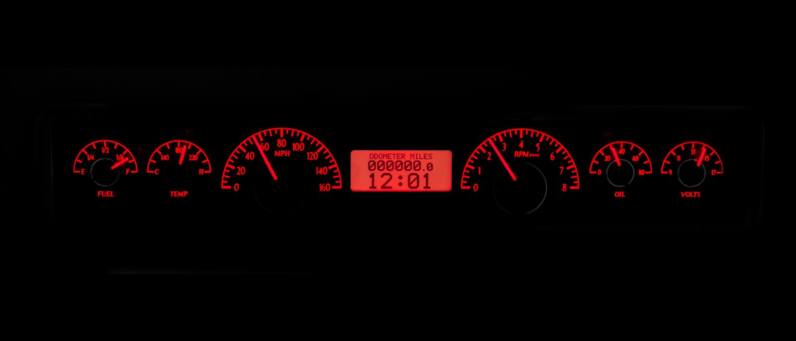 Dakota Digital VHX Series Universal Rectangle Analog Gauge Kits VHX-1023-S-R