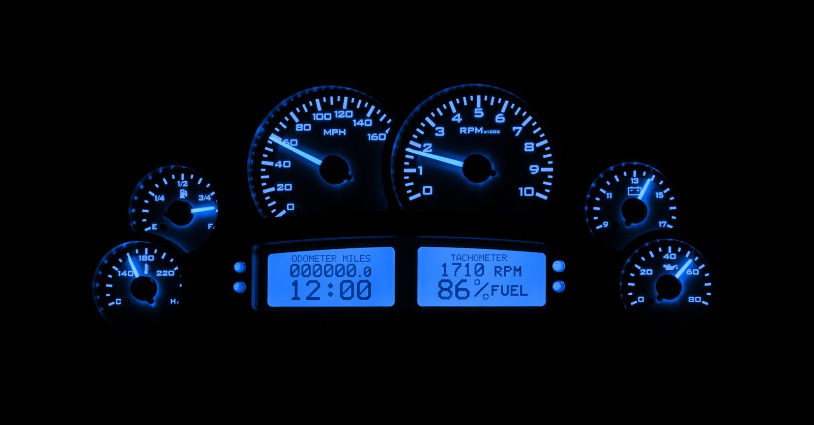 Dakota Digital VHX Series Direct-Fit Analog Gauge Systems VHX-1200-S-B