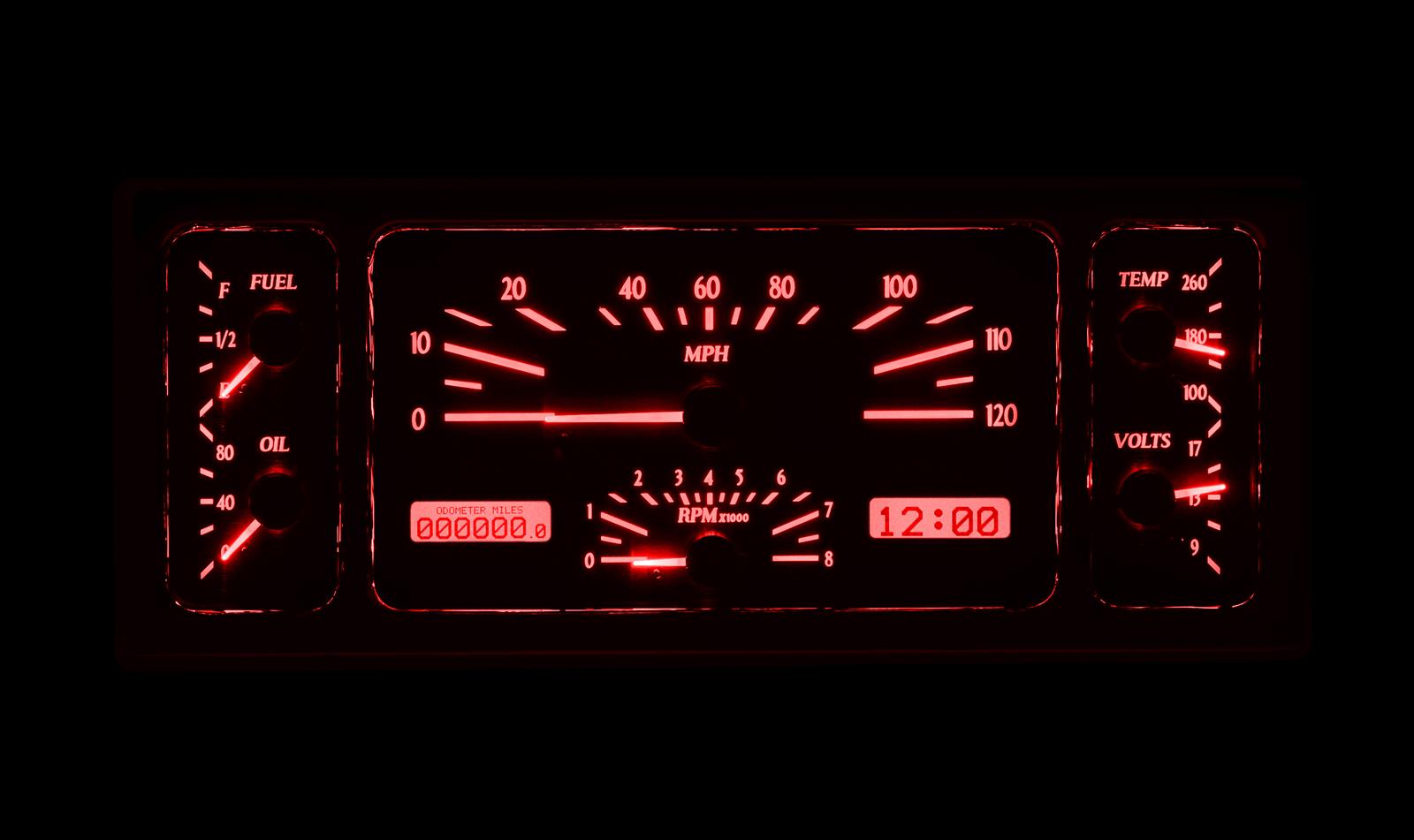 Dakota Digital VHX Series Direct-Fit Analog Gauge Systems VHX-35F-K-R
