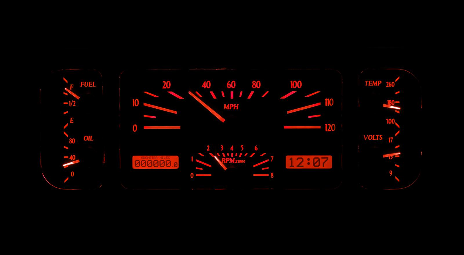 Dakota Digital VHX Series Direct-Fit Analog Gauge Systems VHX-37C-K-R
