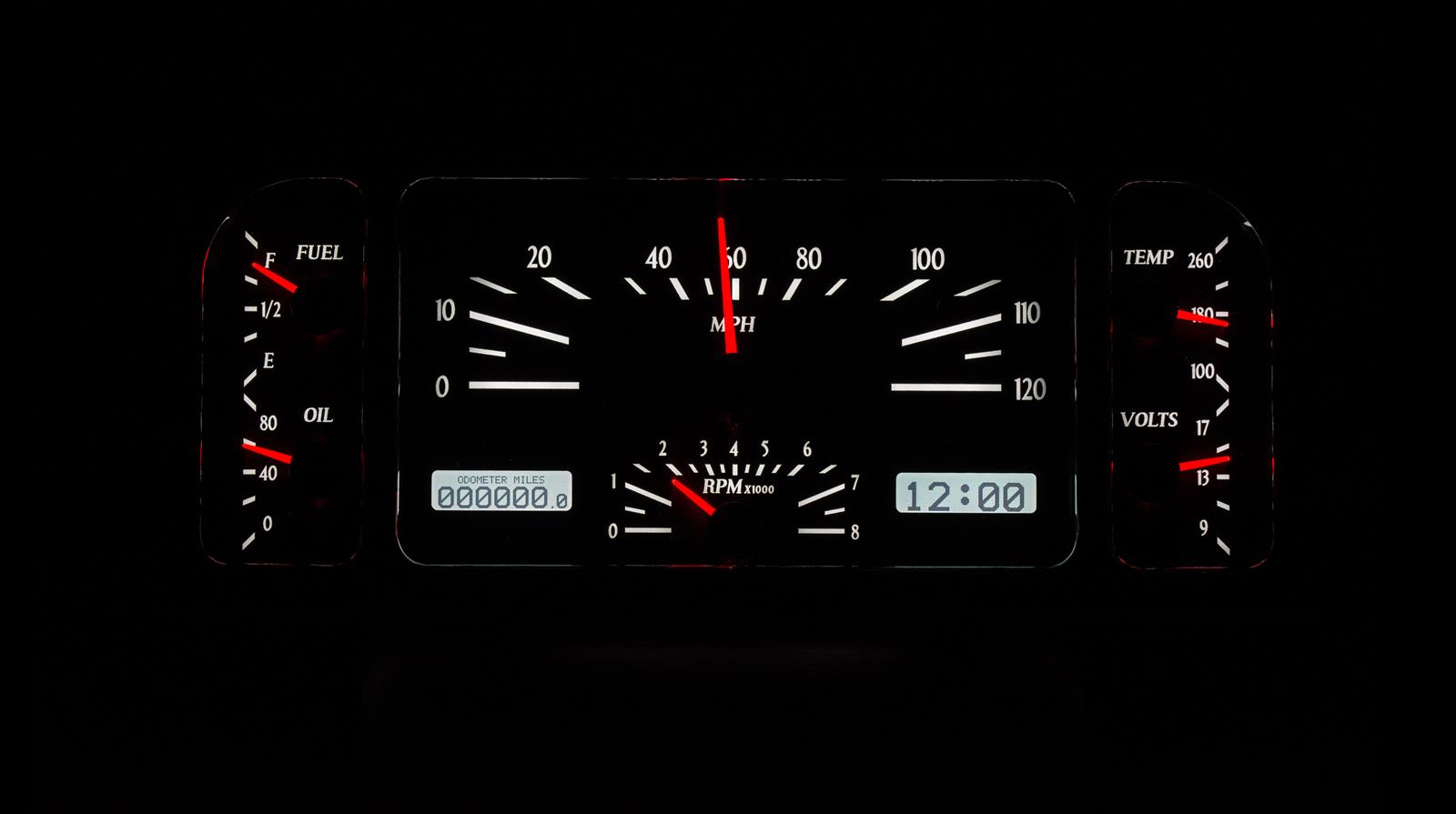 Dakota Digital VHX Series Direct-Fit Analog Gauge Systems VHX-37F-K-W