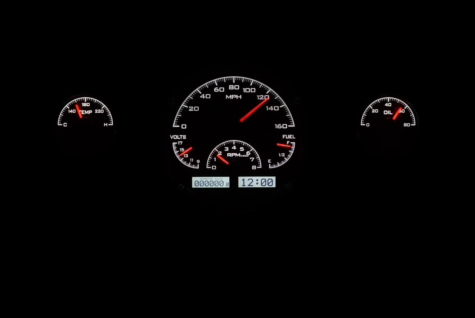 Dakota Digital VHX Series Direct-Fit Analog Gauge Systems VHX-57C-K-W