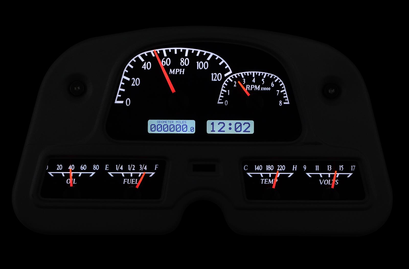 Dakota Digital VHX Series Direct-Fit Analog Gauge Systems VHX-62T-FJ-K-W