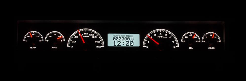 Dakota Digital VHX Series Direct-Fit Analog Gauge Systems VHX-66F-FAR-K-B