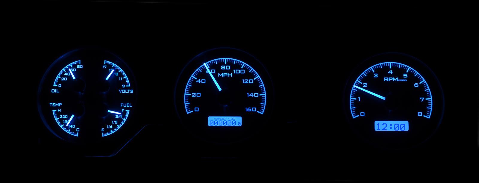 Dakota Digital VHX Series Direct-Fit Analog Gauge Systems VHX-70P-GTO-K-B