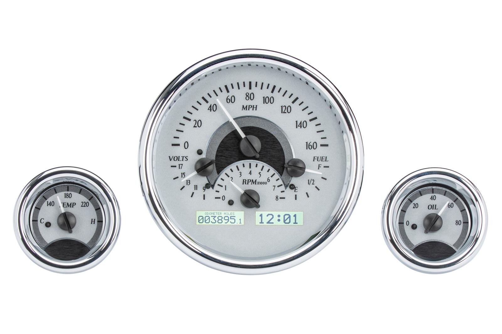 Dakota Digital VHX Series Universal Round Analog Gauge Kits VHX-1013-S-W