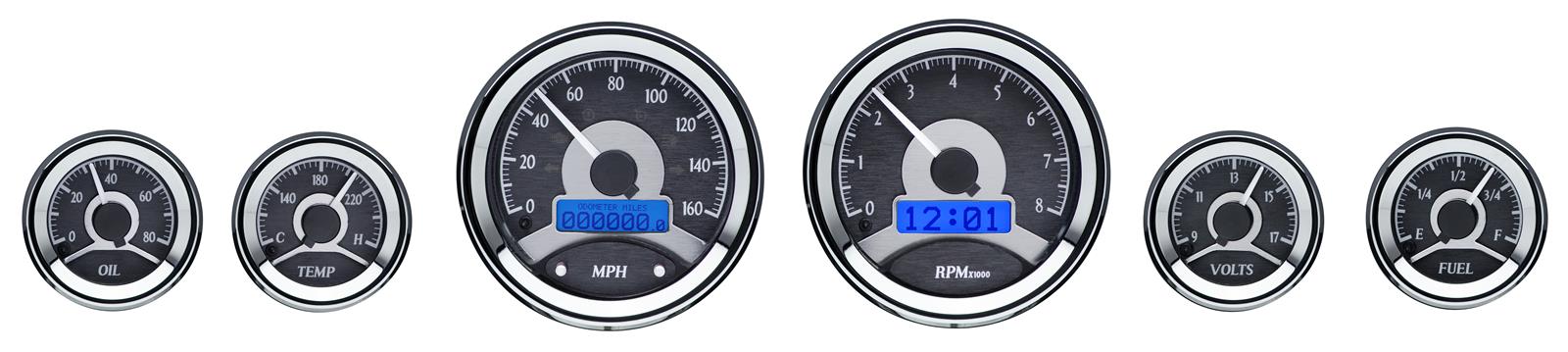 Dakota Digital VHX Series Universal Round Analog Gauge Kits VHX-1060-S-B