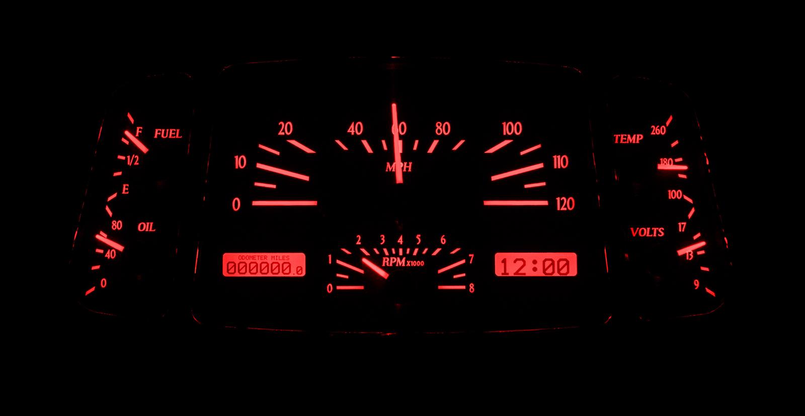 Dakota Digital VHX Series Direct-Fit Analog Gauge Systems VHX-33F-K-B