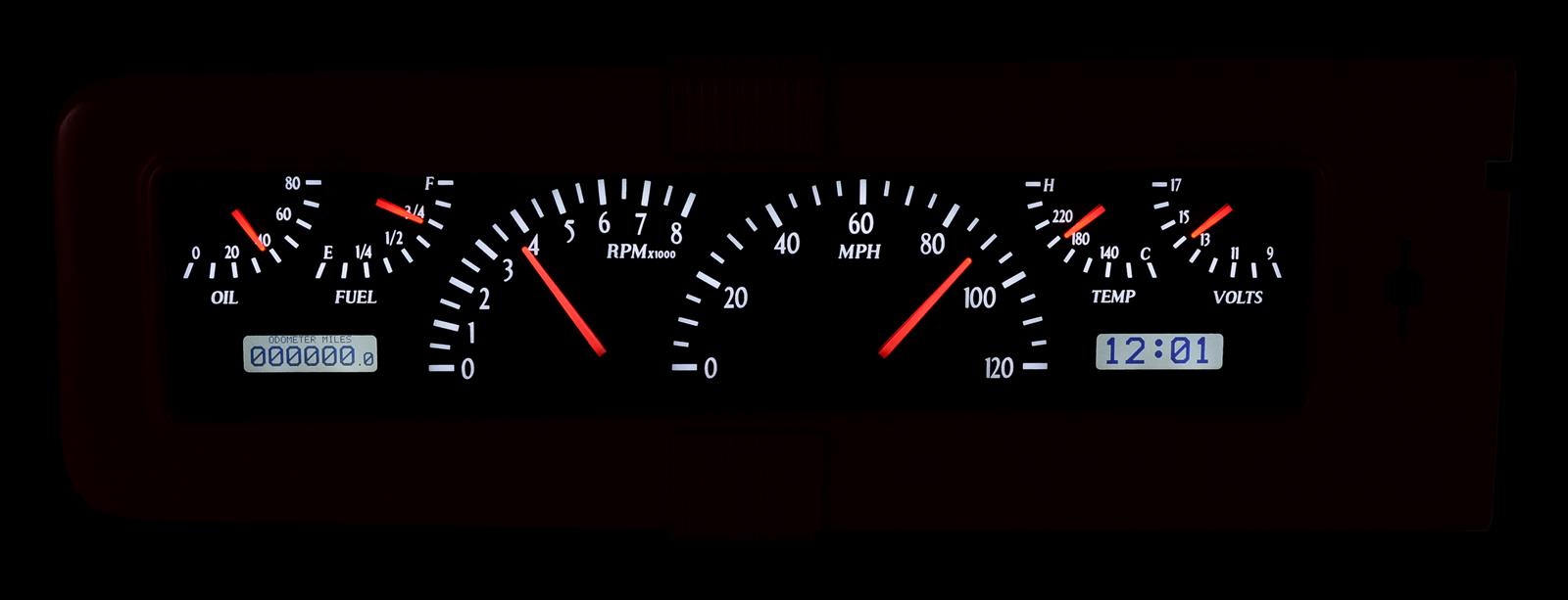 Dakota Digital VHX Series Direct-Fit Analog Gauge Systems VHX-40C-K-W