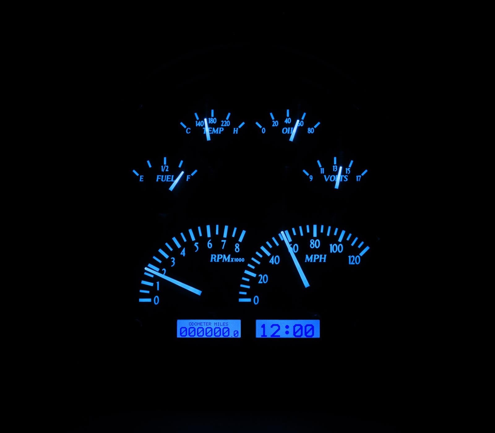 Dakota Digital VHX Series Direct-Fit Analog Gauge Systems VHX-49C-K-B