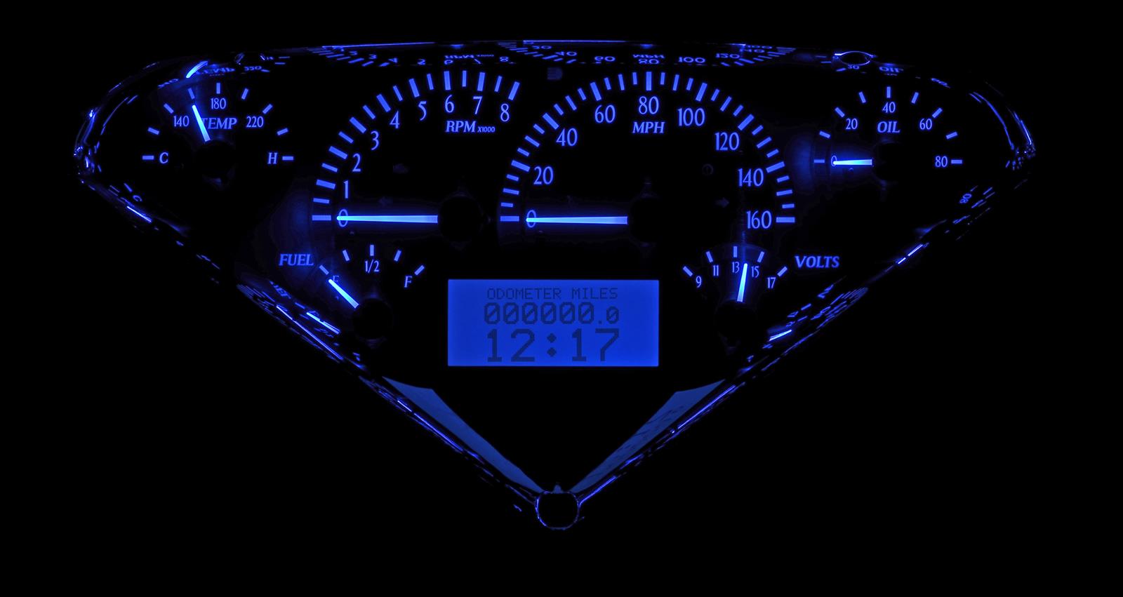 Dakota Digital VHX Series Direct-Fit Analog Gauge Systems VHX-55C-PU-K-W