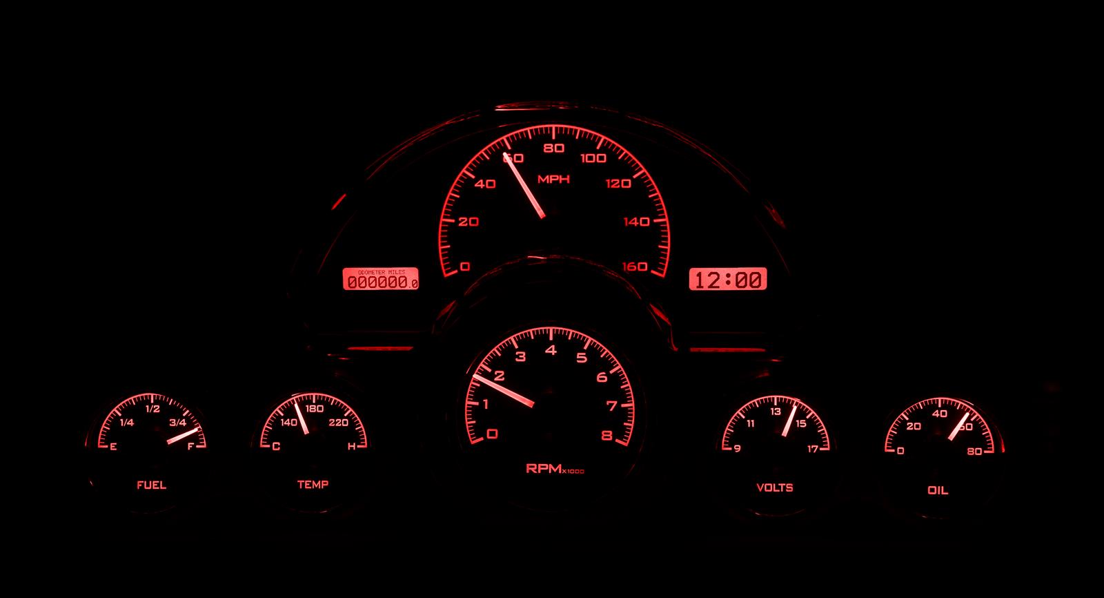 Dakota Digital VHX Series Direct-Fit Analog Gauge Systems VHX-58C-VET-S-R