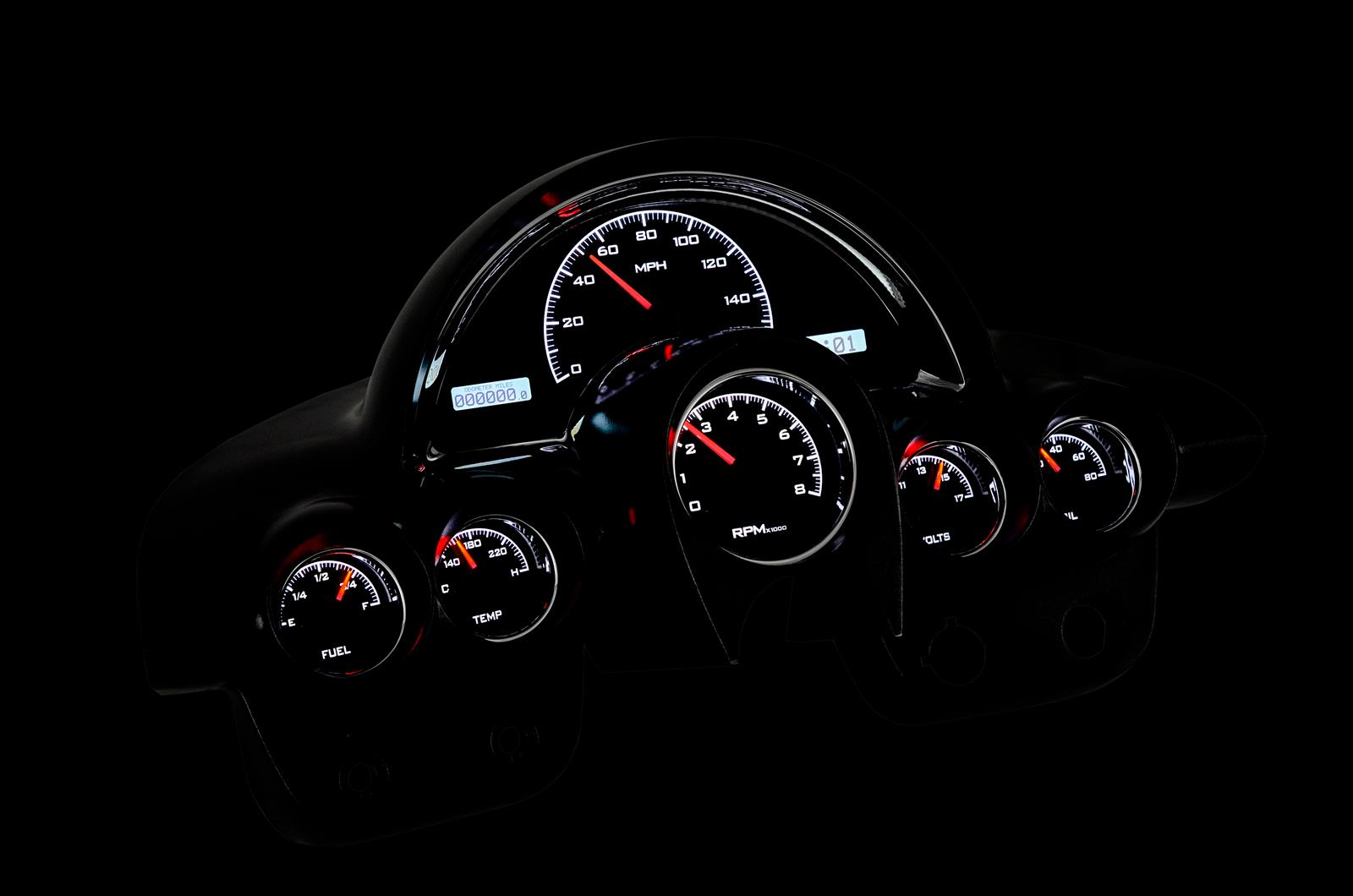 Dakota Digital VHX Series Direct-Fit Analog Gauge Systems VHX-58C-VET-S-W