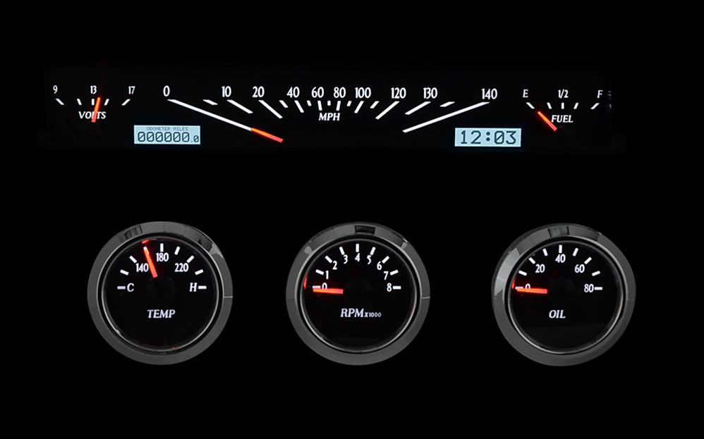 Dakota Digital VHX Series Direct-Fit Analog Gauge Systems VHX-61C-IMP-K-W