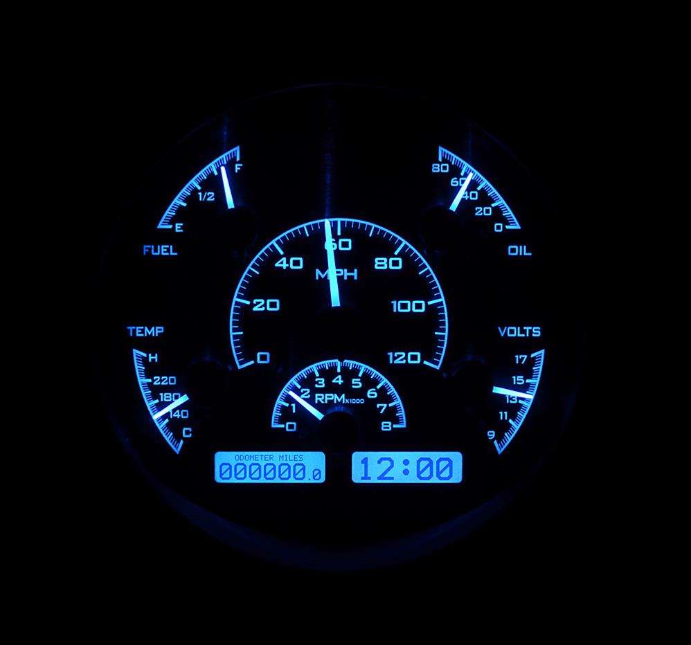 Dakota Digital VHX Series Direct-Fit Analog Gauge Systems VHX-61F-PU-K-B