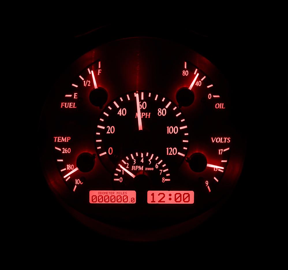 Dakota Digital VHX Series Direct-Fit Analog Gauge Systems VHX-61F-PU-S-R