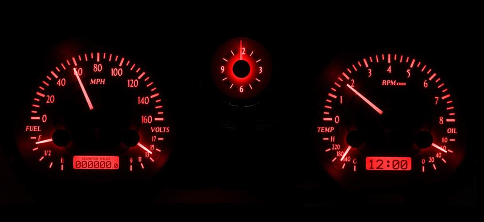 Dakota Digital VHX Series Direct-Fit Analog Gauge Systems VHX-63B-RIV-S-R