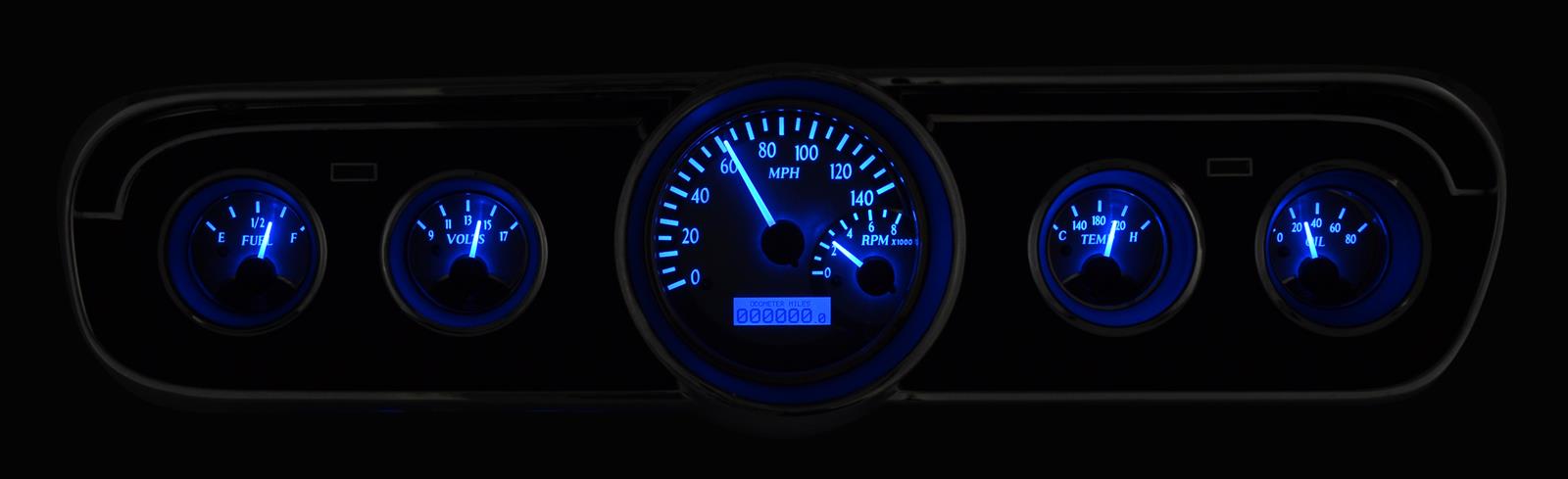 Dakota Digital VHX Series Direct-Fit Analog Gauge Systems VHX-65F-MUS-S-B