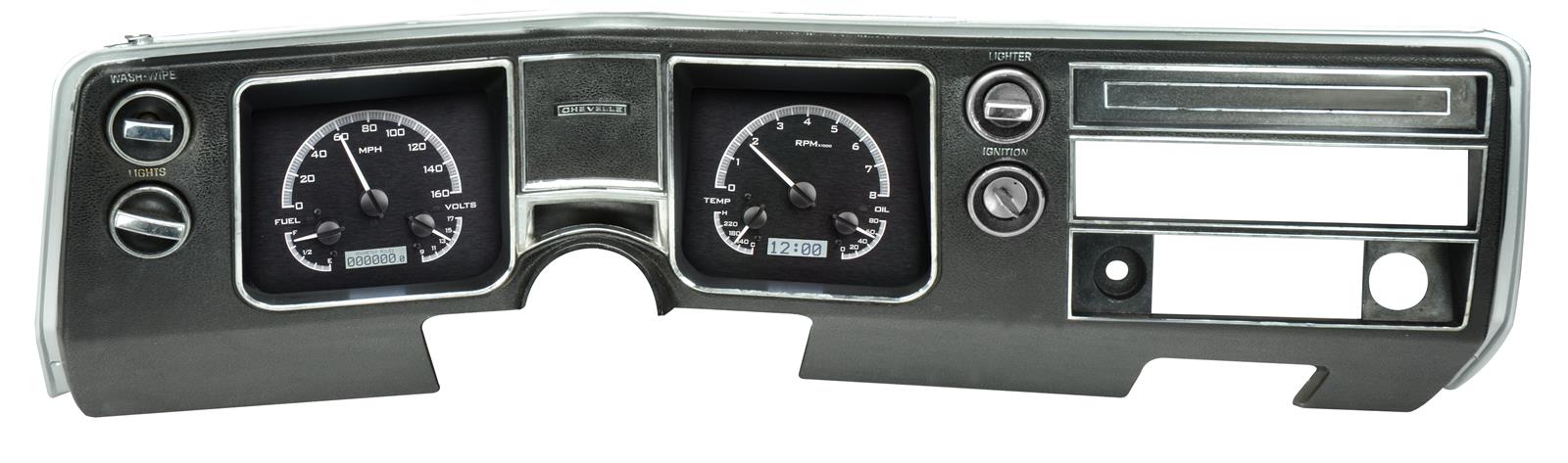 Dakota Digital VHX Series Direct-Fit Analog Gauge Systems VHX-68C-CVL-K-W