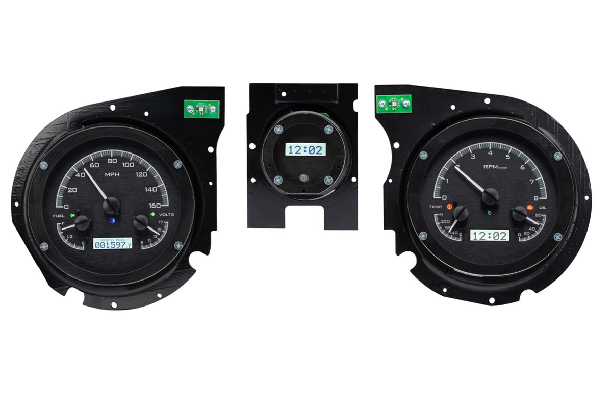 Dakota Digital VHX Series Direct-Fit Analog Gauge Systems VHX-69C-CVL-K-W