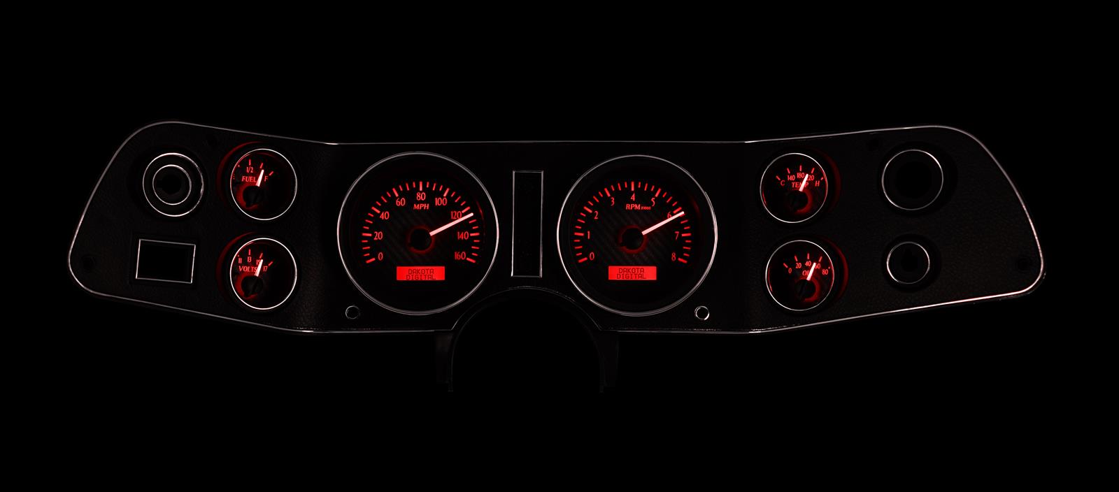 Dakota Digital VHX Series Direct-Fit Analog Gauge Systems VHX-70C-CAM-K-R