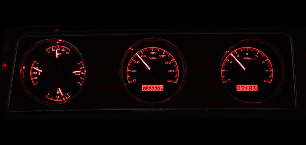 Dakota Digital VHX Series Direct-Fit Analog Gauge Systems VHX-70O-CUT-K-R