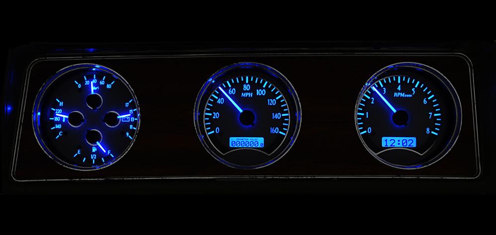 Dakota Digital VHX Series Direct-Fit Analog Gauge Systems VHX-70O-CUT-S-B