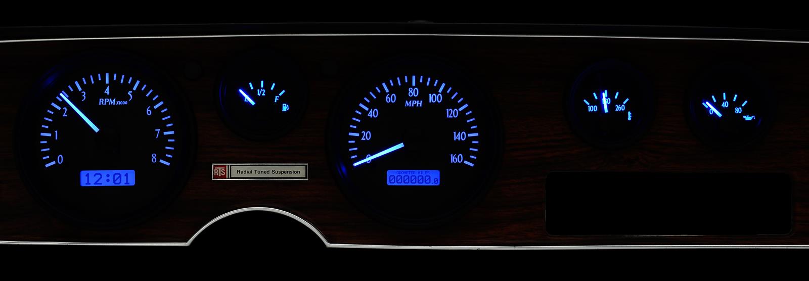 Dakota Digital VHX Series Direct-Fit Analog Gauge Systems VHX-70P-FIR-S-B