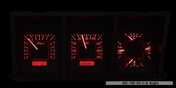 Dakota Digital VHX Series Direct-Fit Analog Gauge Systems VHX-73F-PU-C-R