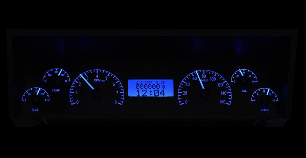 Dakota Digital VHX Series Direct-Fit Analog Gauge Systems VHX-77C-CAP-K-B