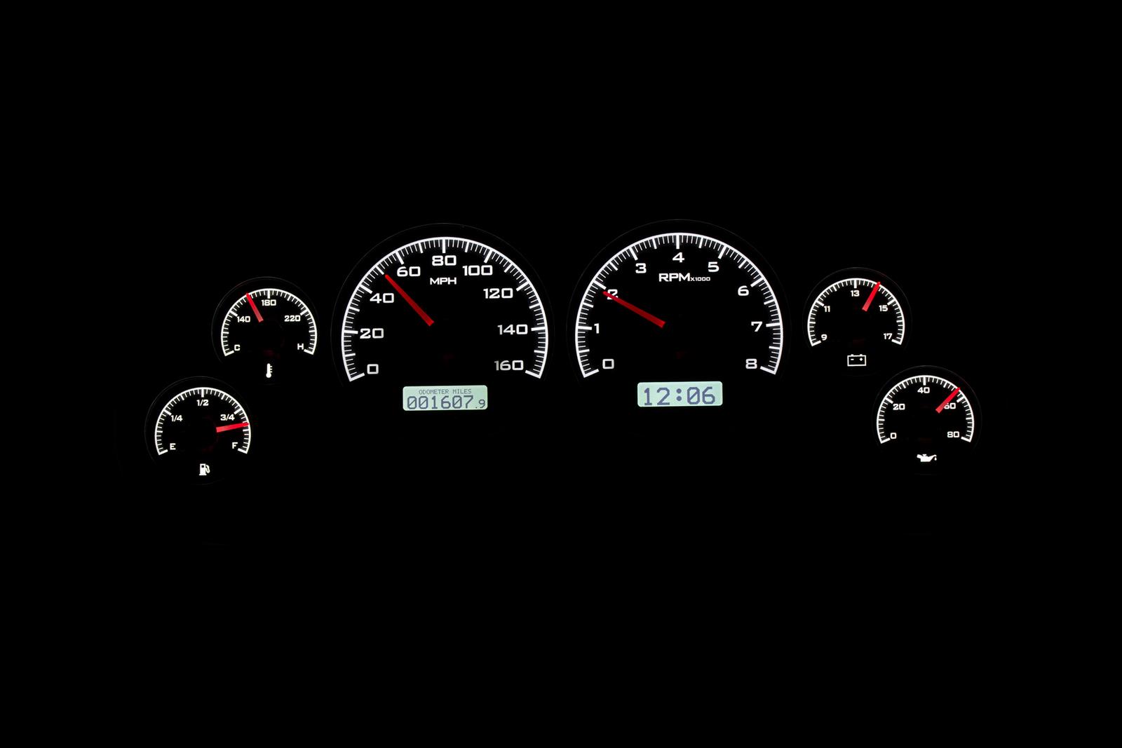 Dakota Digital VHX Series Direct-Fit Analog Gauge Systems VHX-94F-MUS-K-W