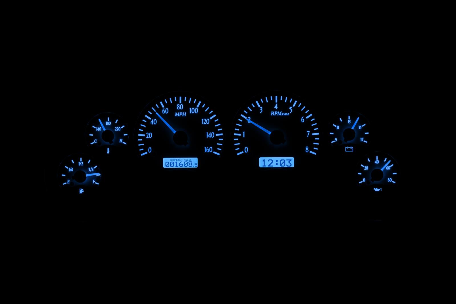 Dakota Digital VHX Series Direct-Fit Analog Gauge Systems VHX-94F-MUS-S-B