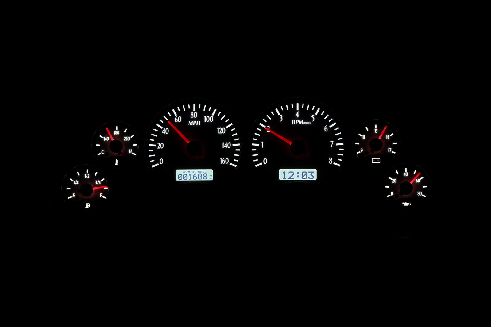 Dakota Digital VHX Series Direct-Fit Analog Gauge Systems VHX-94F-MUS-S-W