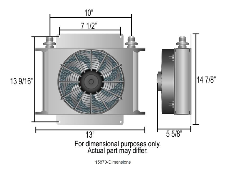 Derale Hyper-Cool Extreme Remote Fluid Coolers with Fan 15870