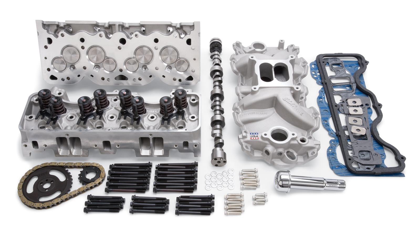 Edelbrock Total Power Package 451 HP 409 W Big Block Chevy Top-End Engine Kits 2039