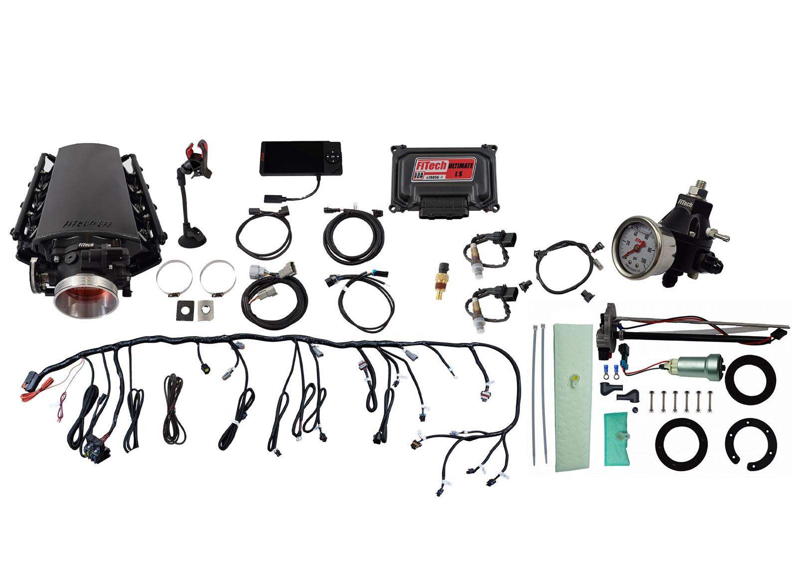 FiTech Ultimate LS EFI 500 HP Fuel Injection Systems with Go Fuel In-Tank Module 76102