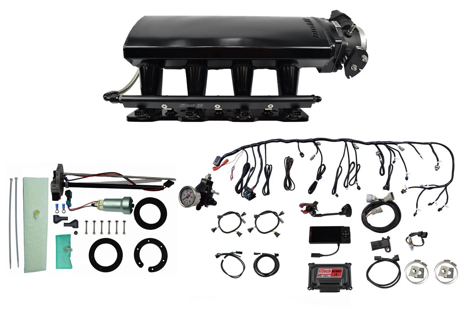 FiTech Ultimate LS EFI 500 HP Fuel Injection Systems with Go Fuel In-Tank Module 76107