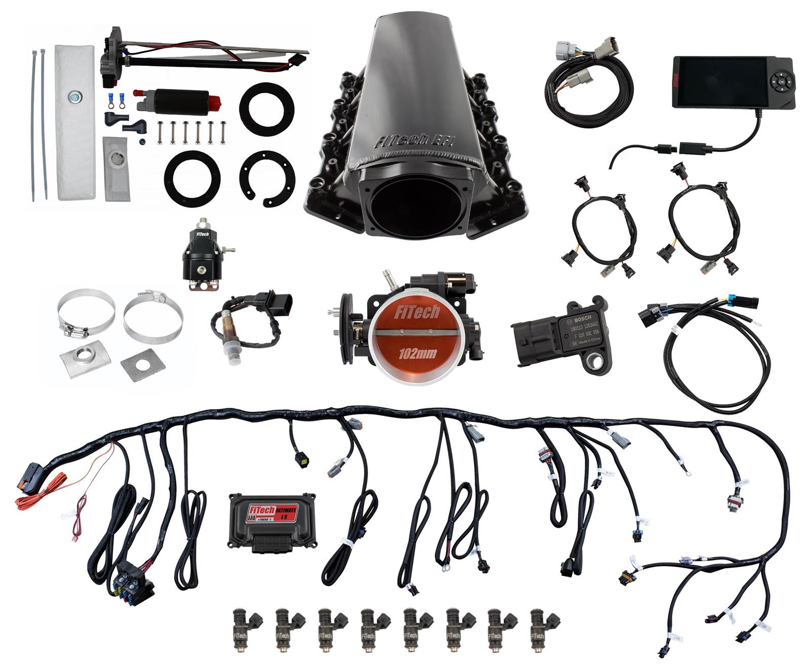 FiTech Ultimate LS EFI 750 HP Fuel Injection Systems with Go Fuel In-Tank Module 76209