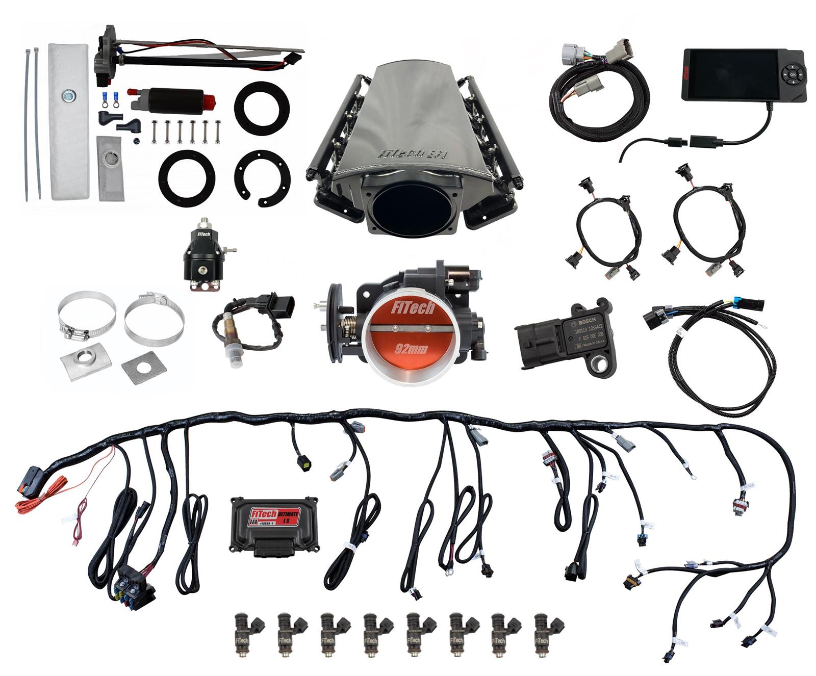 FiTech Ultimate LS EFI 500 HP Fuel Injection Systems with Go Fuel In-Tank Module 76212