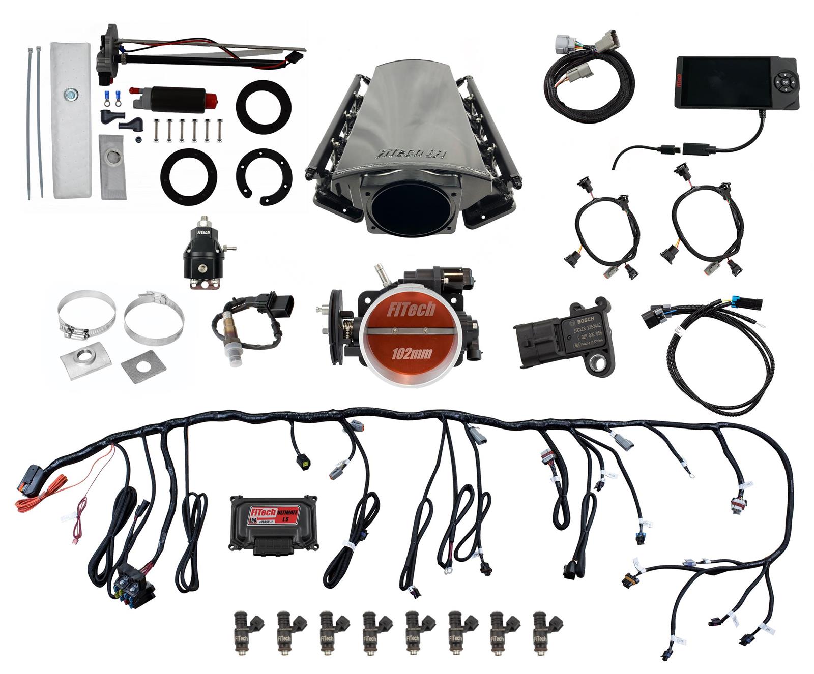 FiTech Ultimate LS EFI 750 HP Fuel Injection Systems with Go Fuel In-Tank Module 76214