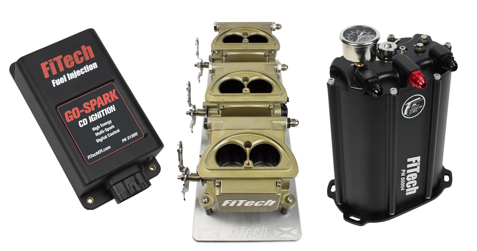 FiTech Go EFI 3x2 Tri-Power 600 HP Force Fuel/Go-Spark Fuel Injection Master Kits 93510
