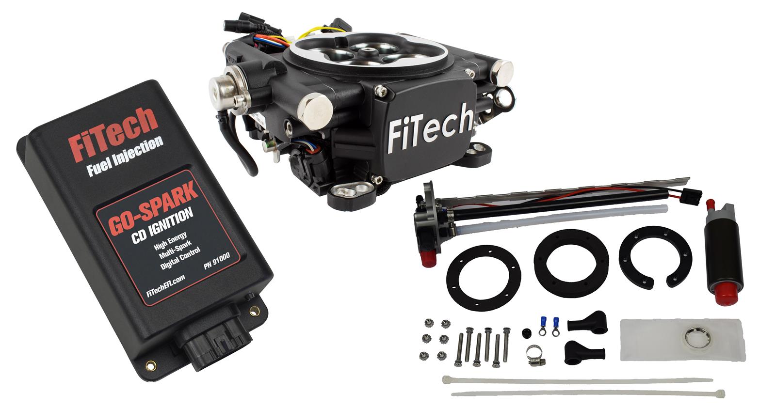 FiTech Go EFI 4 600 HP Self-Tuning Fuel Injection Systems with Go Fuel In-Tank Modules 93602