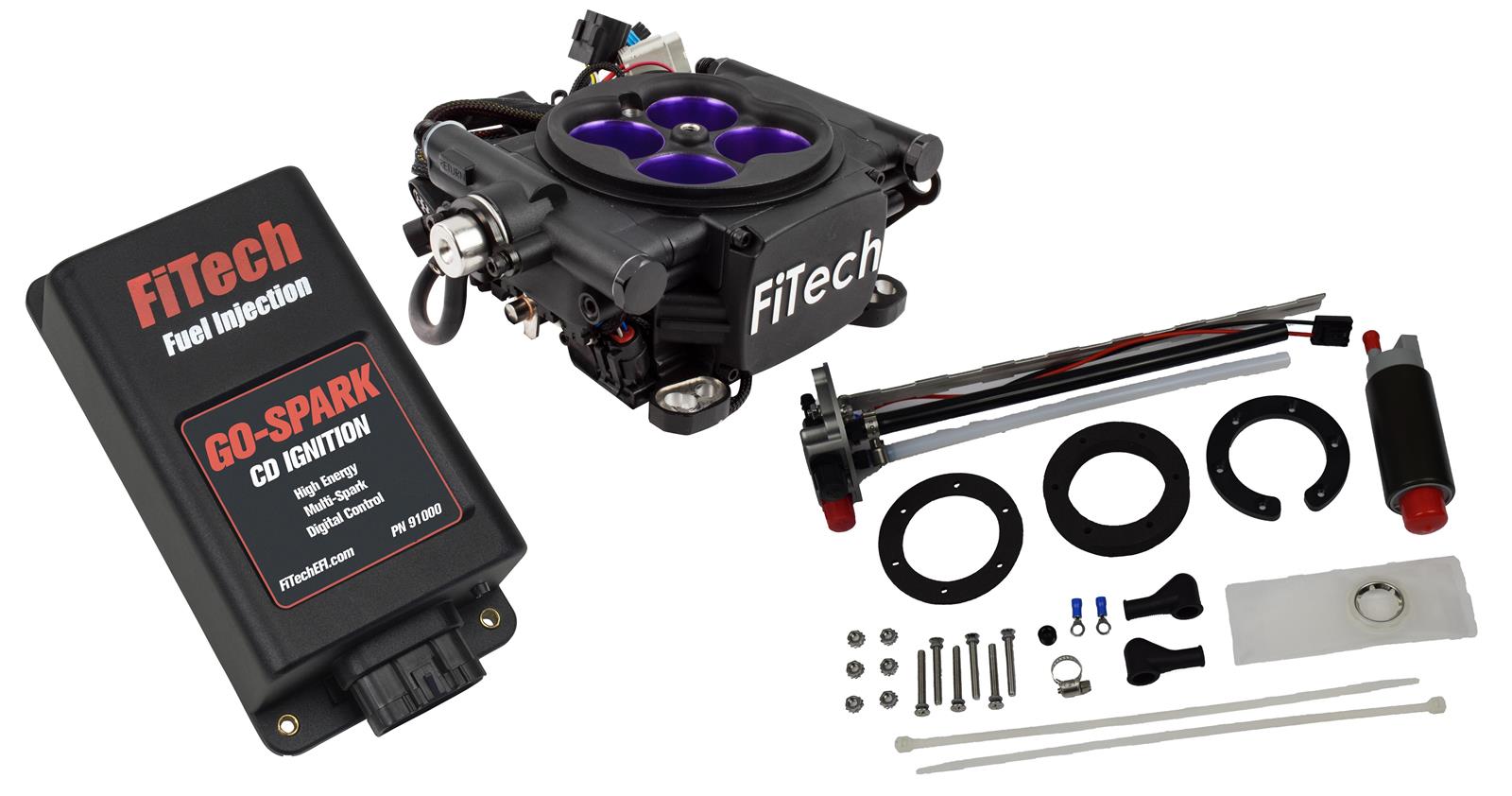 FiTech MeanStreet EFI 800 HP Self-Tuning Fuel Injection Systems with Go Fuel In-Tank Modules 93608