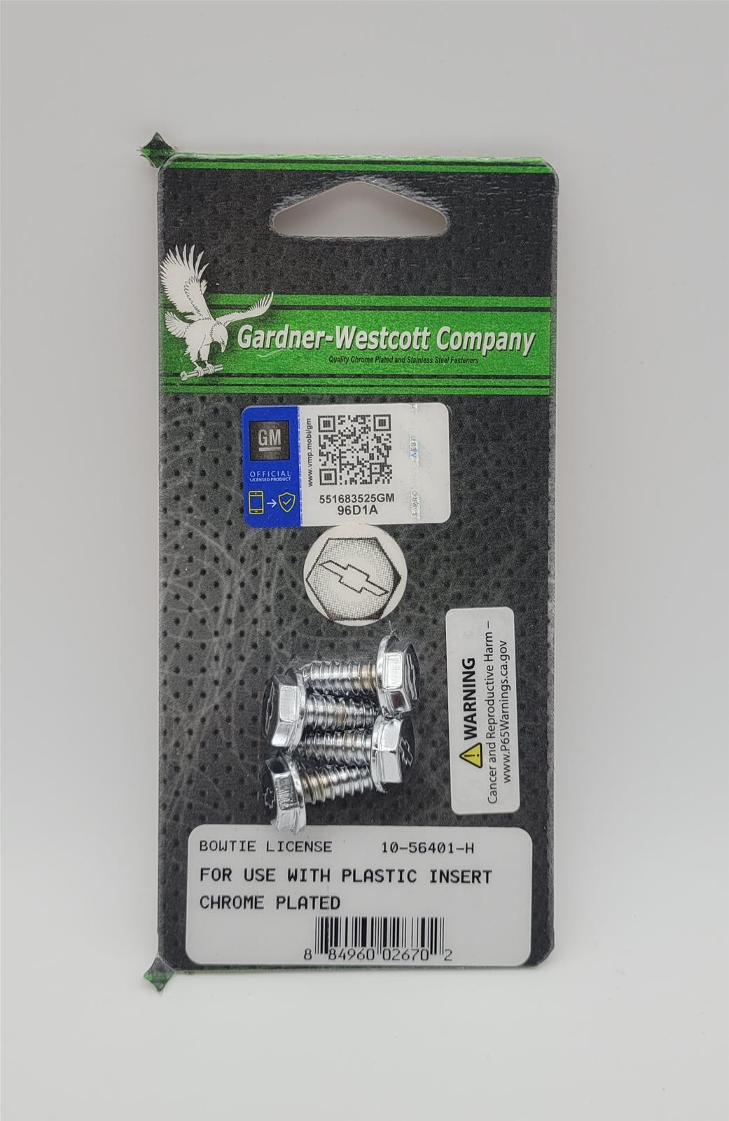 Gardner-Westcott Company License Plate Bolts 10-56401-H