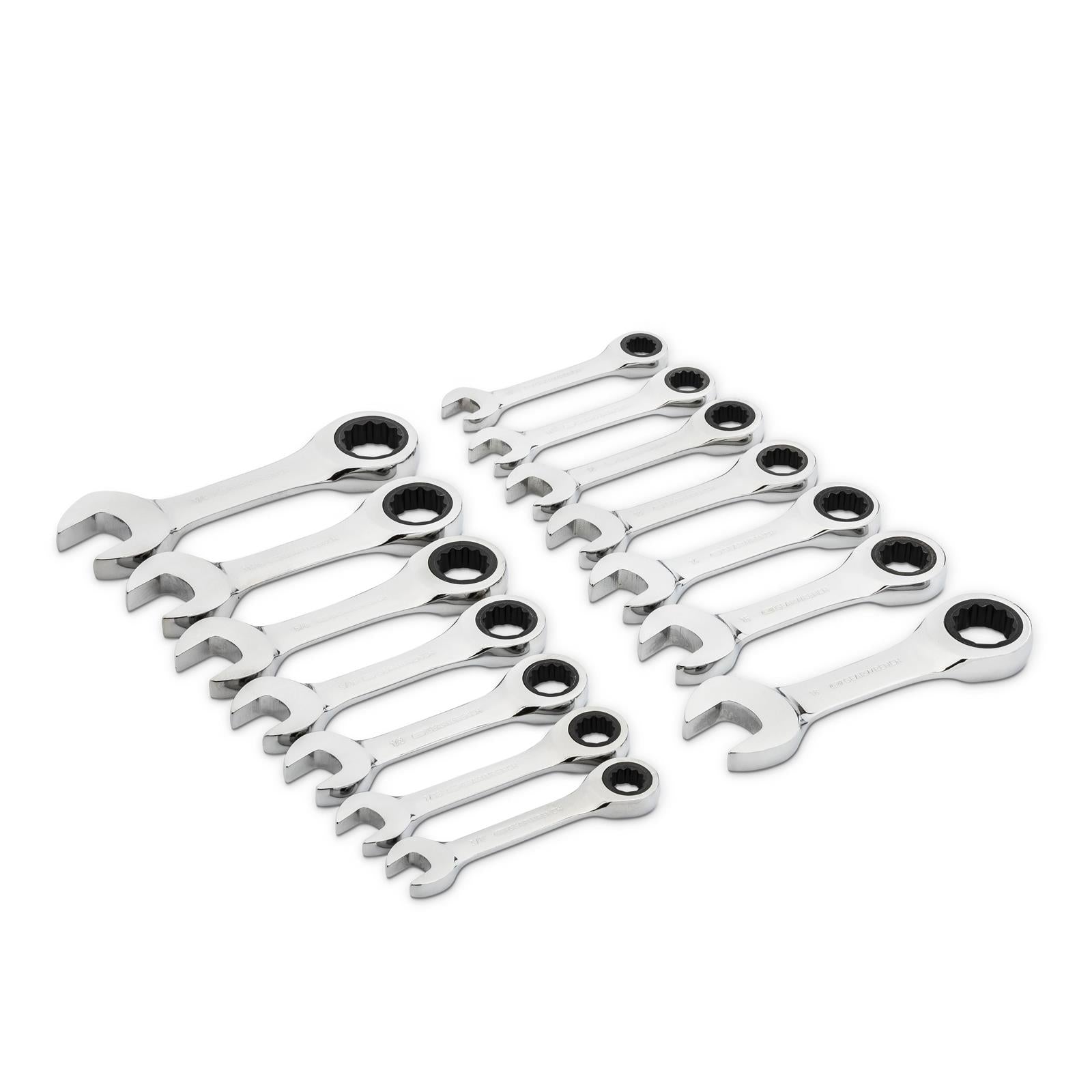 GearWrench Stubby Ratcheting Combination Wrench Sets 85206