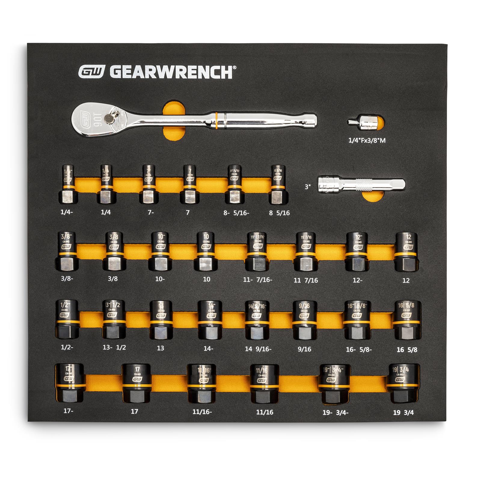 GearWrench Bolt Biter Socket/90T Ratchet Modular Tool Sets 86525