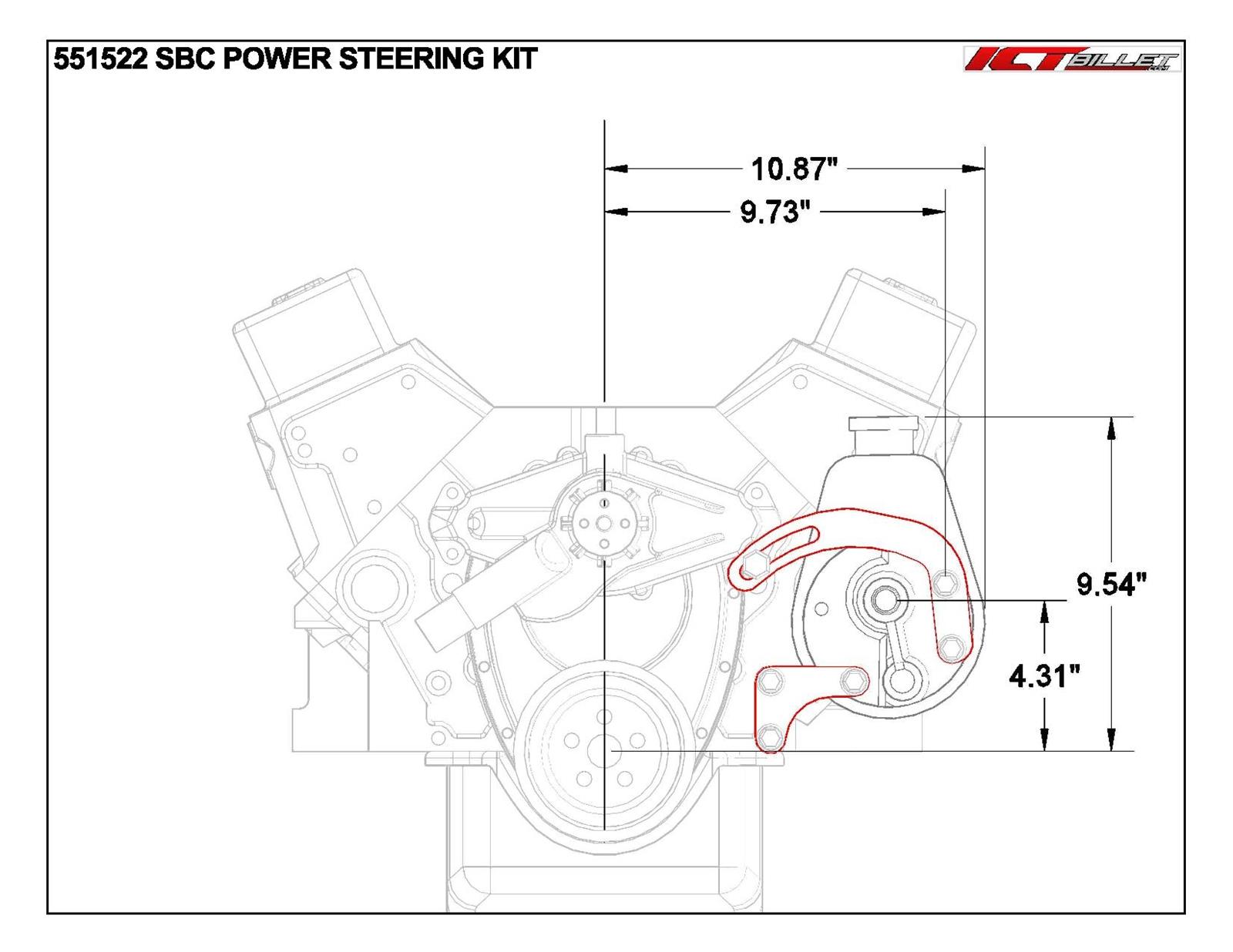ICT Billet Alternator/Power Steering Bracket Kits 551324
